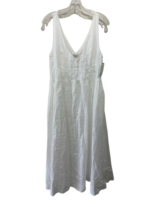 Dissh Size 2 White Linen Sleeveless Pockets Maxi Dress White / 2