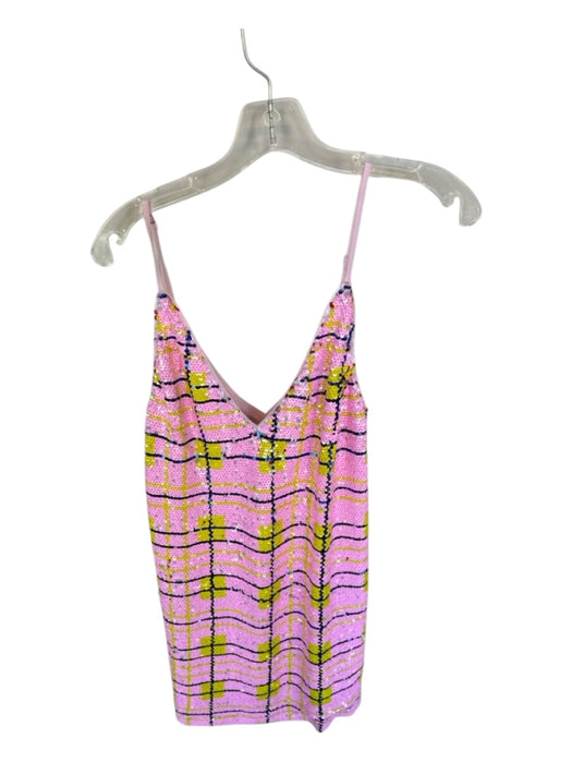 Buddy Love Size M Pink & Yellow Sequin Spaghetti Strap Low Back Dress Pink & Yellow / M