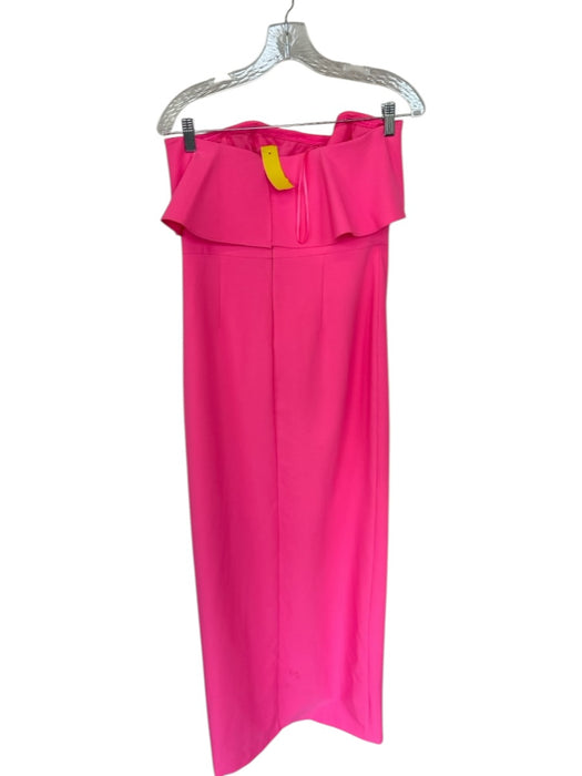 Aidan Size 8 Hot pink Strapless Back Zip Slit Gown Hot pink / 8