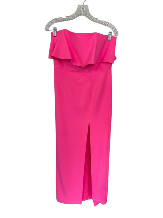 Aidan Size 8 Hot pink Strapless Back Zip Slit Gown Hot pink / 8