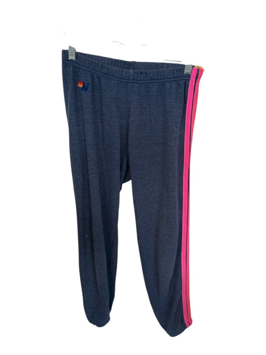 Aviator Nation Size M Navy & Multi Cotton Side Stripe Jogger Athletic Sweatpants Navy & Multi / M