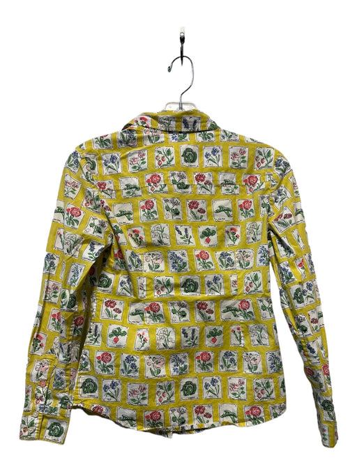 Boden Size 2P Yellow & Green Cotton Long Sleeve Plants Button Down Top Yellow & Green / 2P