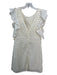 Pam & Gela Size 6 White Cotton Eyelet V Back Flutter Cap Sleeve Mini Dress White / 6