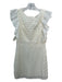 Pam & Gela Size 6 White Cotton Eyelet V Back Flutter Cap Sleeve Mini Dress White / 6