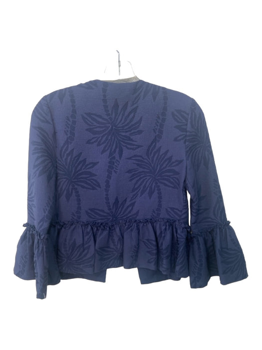 Lilly Pulitzer Size XXS Navy Polyester Blend Jacquard Open Front Long Sleeve Top Navy / XXS