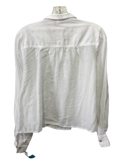 Pilcro Size XS White Cotton Collared Button Up Long Sleeve Pintuck Top White / XS