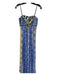 RANNA GILL Size XS Blue, White & Yellow Missing Fabric Tag Spaghetti Strap Dress Blue, White & Yellow / XS