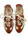 Tory Burch Shoe Size 6 Orange & cream Canvas & Suede Lace Up Athletic Sneakers Orange & cream / 6