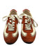 Tory Burch Shoe Size 6 Orange & cream Canvas & Suede Lace Up Athletic Sneakers Orange & cream / 6