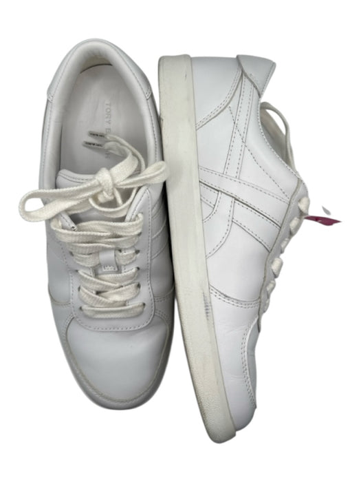 Tory Burch Shoe Size 6.5 White Leather Lace Up Athletic Sneakers White / 6.5