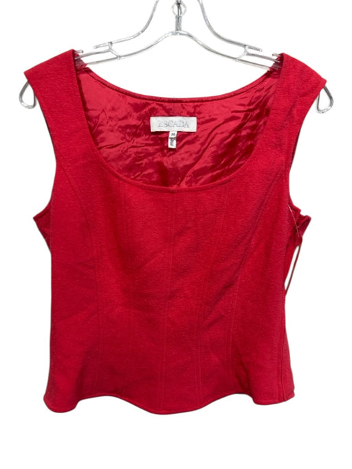 Escada Size 38 Pink Rayon Sleeveless Side Zip Slub Top Pink / 38
