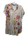 Johnny Was Size XS Beige & Multi Silk Button Up Floral & Animal Print Tunic Top Beige & Multi / XS