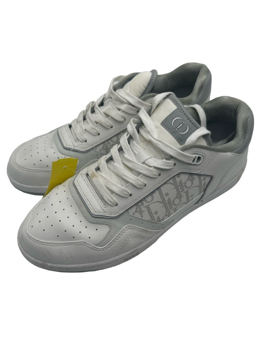 Dior Shoe Size 45 AS IS White & Gray Leather Solid Low Top Men's Shoes 45