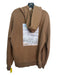 Ovadia & Sons Size Est L Brown & White Cotton Blend Words Hoodie Men's Jacket Est L