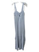 Zara Size M Powder Blue Cotton Maxi Sleeveless Tiered Keyhole cut out Dress Powder Blue / M