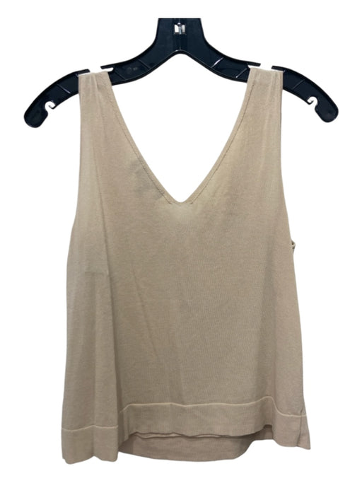 Theory Size Medium Beige Sleeveless Twist Knot Knit Top Beige / Medium