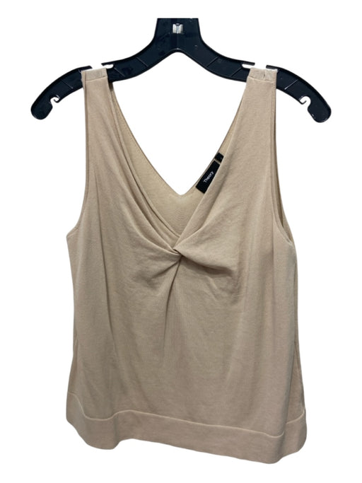 Theory Size Medium Beige Sleeveless Twist Knot Knit Top Beige / Medium