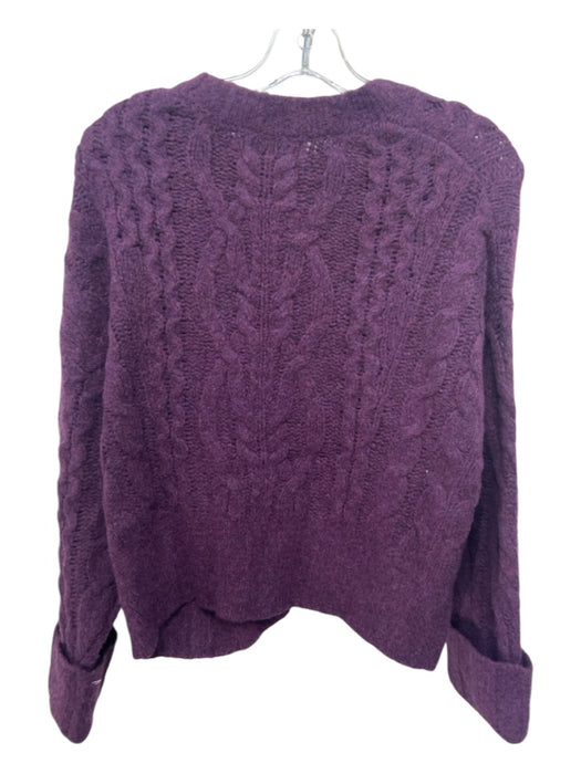 Banana Republic Size Small Deep Purple Wool Blend Long Sleeve Cable Knit Sweater Deep Purple / Small