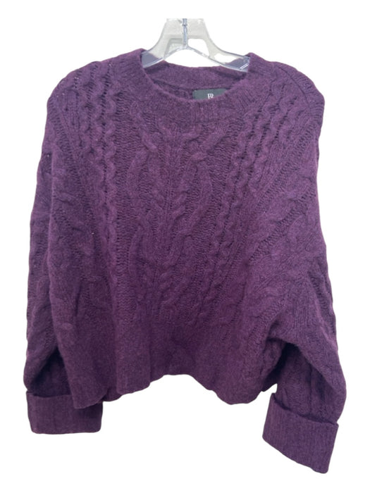 Banana Republic Size Small Deep Purple Wool Blend Long Sleeve Cable Knit Sweater Deep Purple / Small