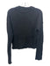 Theory Size Small Black Cashmere Long Sleeve Ribbon Detail Ribbed Detail Sweater Black / Small