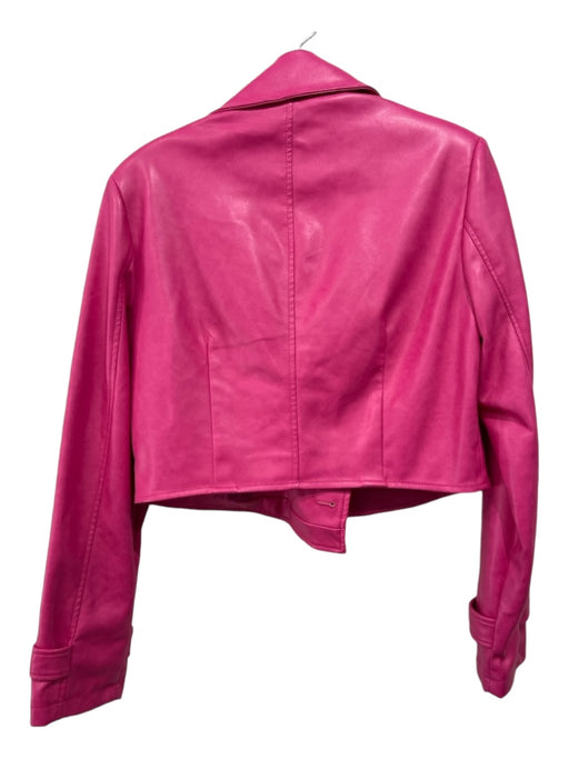 Avec Les Filles Size Small Hot pink PU leather Long Sleeve One Button Jacket Hot pink / Small