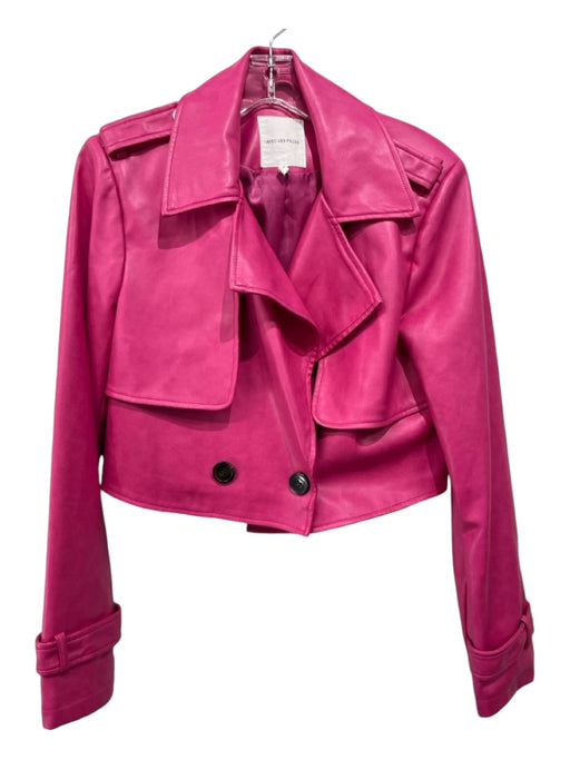 Avec Les Filles Size Small Hot pink PU leather Long Sleeve One Button Jacket Hot pink / Small