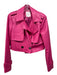 Avec Les Filles Size Small Hot pink PU leather Long Sleeve One Button Jacket Hot pink / Small