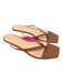 J Crew Shoe Size 9 Brown Leather Open Square Toe Thong sandal Flat Shoes Brown / 9