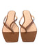 J Crew Shoe Size 9 Brown Leather Open Square Toe Thong sandal Flat Shoes Brown / 9