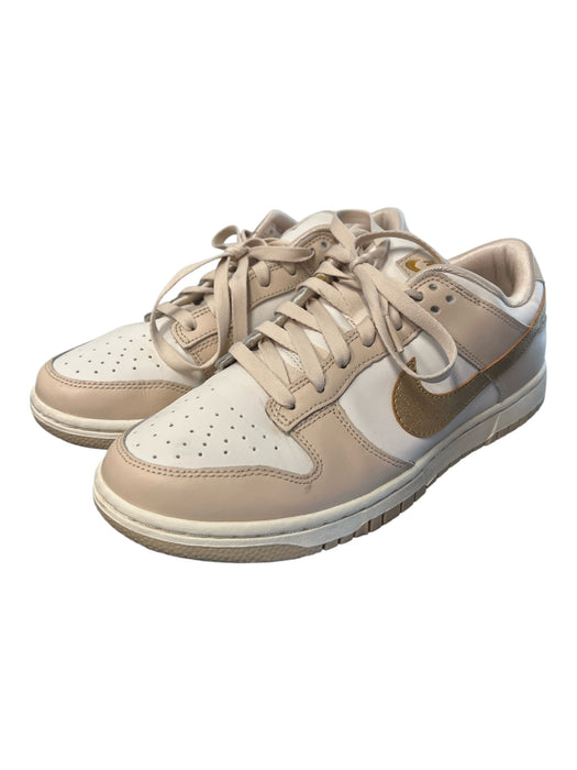 Nike Shoe Size 40.5 Beige & White Manmade Material Almond Toe lace up Logo Shoes Beige & White / 40.5