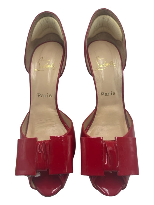 Christian Louboutin Shoe Size 41 Red Patent Leather Stiletto Bow Detail Pumps Red / 41