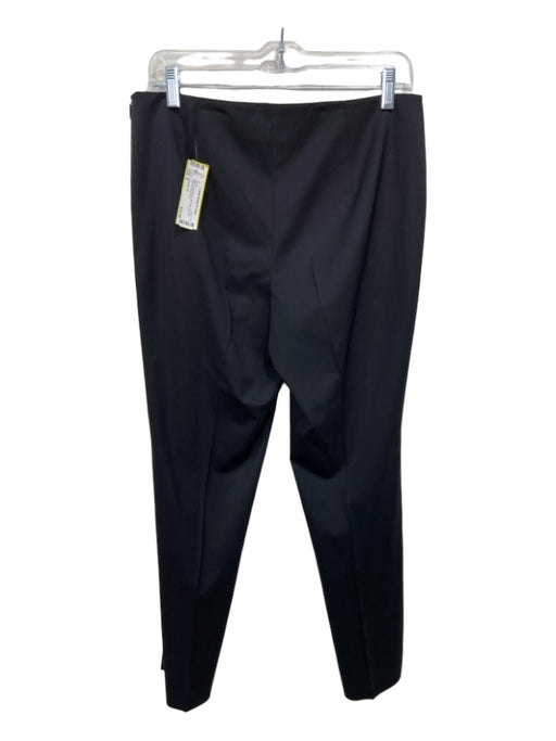 Lafayette 148 Size 8 Black Wool Blend Mid Rise Side Zip Tapered Pants Black / 8
