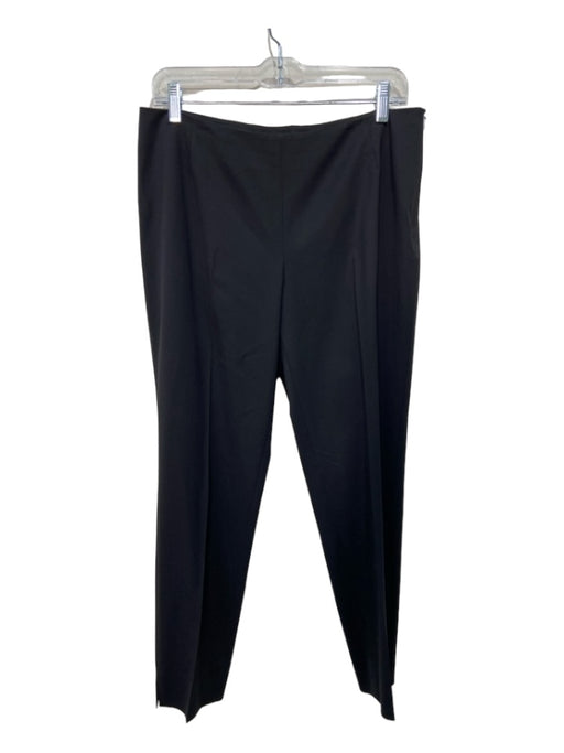 Lafayette 148 Size 8 Black Wool Blend Mid Rise Side Zip Tapered Pants Black / 8