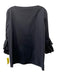 Lafayette 148 Size M Black Cotton Blend Wood Long Flare Sleeve Top Black / M