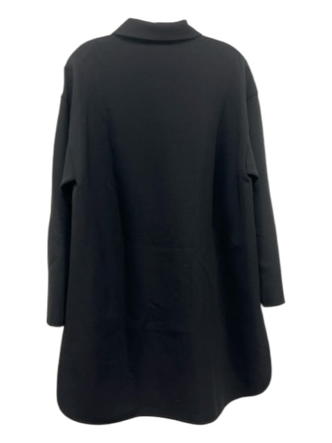 Lafayette 148 Size Medium Black Wool Blend Long Sleeve Quarter Zip Dress Black / Medium