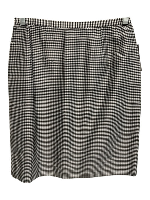 Kay Unger Size 8 Black & White Silk Gingham Shoulder Pads Blazer Mini Skirt Set Black & White / 8