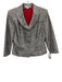Kay Unger Size 8 Black & White Silk Gingham Shoulder Pads Blazer Mini Skirt Set Black & White / 8