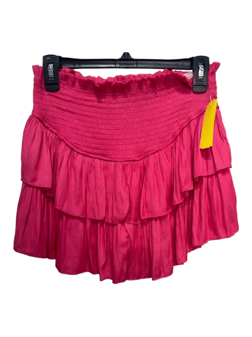 Mity Lene Size Medium Hot pink Polyester Blend Smocked Waist Band Tiered Skirt Hot pink / Medium