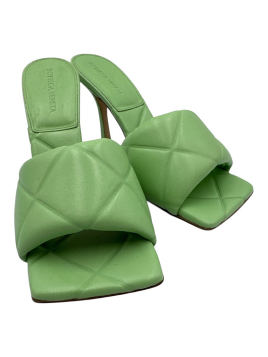 Bottega Veneta Shoe Size 39 Mint Green Leather Square Toe Diamond Quilt Sandals Mint Green / 39