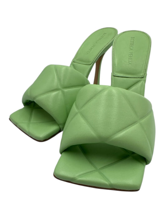 Bottega Veneta Shoe Size 39 Mint Green Leather Square Toe Diamond Quilt Sandals Mint Green / 39