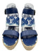 Louis Vuitton Shoe Size 39.5 Blue & White Leather Leather Monogram Wedge Sandals Blue & White / 39.5