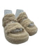 Louis Vuitton Shoe Size 39 Beige shearling Diamond Quilted 2 Strap Logo Sandals Beige / 39