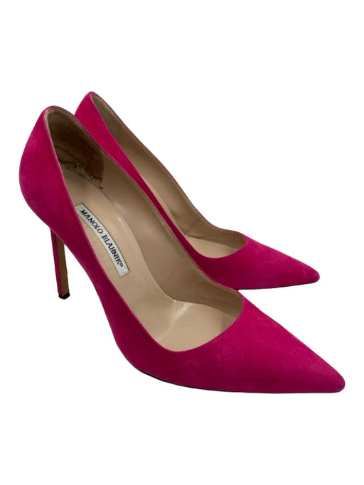 Manolo Blahnik Shoe Size 38.5 Pink Suede Pointed Toe Stiletto Pumps Pink / 38.5