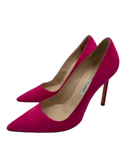 Manolo Blahnik Shoe Size 38.5 Pink Suede Pointed Toe Stiletto Pumps Pink / 38.5