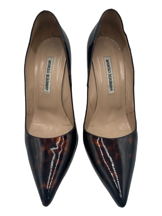 Manolo Blahnik Shoe Size 38.5 Brown Patent Pointed Toe Stiletto Pumps Brown / 38.5