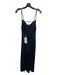 Frame Size Large Black Acetate Blend Satin Spaghetti Strap Beaded Strap Dress Black / Large