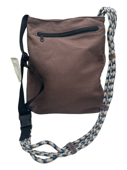 Kavu Brown & White Canvas Crossbody Top Zip Woven straps Bag Brown & White / S