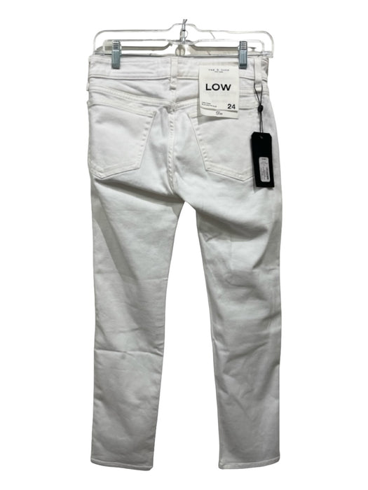 Rag & Bone Size 24 White Cotton Zip Fly Low Rise Slim Jeans White / 24