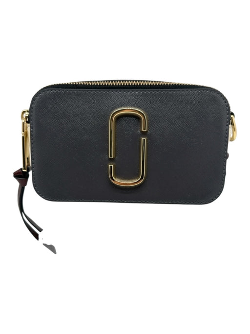 Marc Jacobs Black, White & Burgundy Leather Gold Tone Hardware Crossbody Bag Black, White & Burgundy