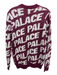 Palace Size S Burgundy & White Acrylic & Wool Blend Knit Logo Crewneck Top Burgundy & White / S